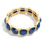 Wholesale faceted Acetate Metal Cube Stretch Bracelet D