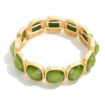 Wholesale faceted Acetate Metal Cube Stretch Bracelet D
