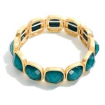 Wholesale faceted Acetate Metal Cube Stretch Bracelet D