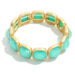 Wholesale faceted Acetate Metal Cube Stretch Bracelet D