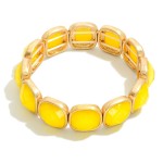Wholesale faceted Acetate Metal Cube Stretch Bracelet D