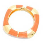 Wholesale metal Enamel Round Square Hinged Bangle Bracelet D