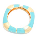 Wholesale metal Enamel Round Square Hinged Bangle Bracelet D