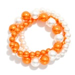 Wholesale set Three Metallic Game Day Beaded Stretch Bracelets D