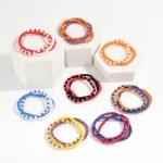 Wholesale set Three Metallic Game Day Bead Beaded Stretch Bracelets D