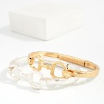 Wholesale hammered Metal Hinged Horsebit Bangle Bracelet D