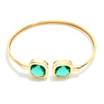 Wholesale metal Cuff Bracelet Glass Crystal Edges D