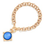 Wholesale double Link Chain Link Bracelet Faceted Acetate Metal Circle Charm D