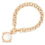 Wholesale double Link Chain Link Bracelet Faceted Acetate Metal Circle Charm D