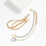 Wholesale layered Two Chain Link Bracelet Multi Clasps