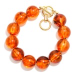 Wholesale chunky Acetate Bead Beaded Bracelet Toggle Clasp D