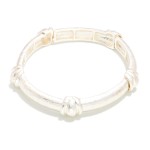 Wholesale hammered Metal Bangle Stretch Bracelet Layered Metal Details D
