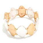 Wholesale hammered Metal Ovoid Stretch Bracelet D