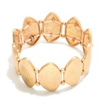 Wholesale hammered Metal Ovoid Stretch Bracelet D