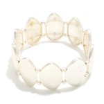Wholesale hammered Metal Ovoid Stretch Bracelet D