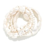 Wholesale set Chunky Matte Metal Stretch Bracelets D