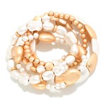Wholesale set Chunky Matte Metal Stretch Bracelets D