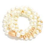 Wholesale set Beaded Stretch Bracelets Faceted Beads Metal Tones D
