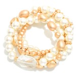 Wholesale set Chunky Faceted Bead Metal Beaded Stretch Bracelets D
