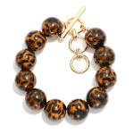 Wholesale acetate Animal Print Bead Beaded Bracelet D