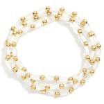 Wholesale set Faceted Cylinder Metal Bead Beaded Stretch Bracelets D