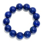 Wholesale marbled Acetate Bead Beaded Stretch Bracelet D
