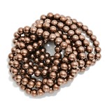 Wholesale set Metallic Brown Beaded Stretch Bracelets D