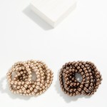 Wholesale set Metallic Brown Beaded Stretch Bracelets D