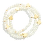 Wholesale set Three Beaded Stretch Bracelets Plus Cross Stations D