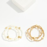 Wholesale set Three Beaded Stretch Bracelets Plus Cross Stations D
