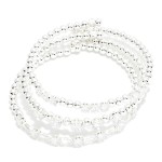 Wholesale set Three Metal Bead Cubic Zirconia Beaded Cuff Bracelets D