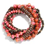 Wholesale set Beaded Stretch Bracelets Faceted Stone Metal Disk Beads D