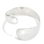 Wholesale sculpted Wrap Cuff Bracelet polish band tapers overlaps fluid modern s
