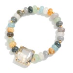 Wholesale beaded Crystal Stretch Bracelet strung faceted rondelle beads blended
