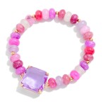 Wholesale beaded Crystal Stretch Bracelet strung faceted rondelle beads blended