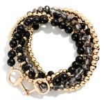 Wholesale beaded Stretch Bracelet Set several stackable strands mixing polished
