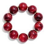 Wholesale chunky Resin Bead Stretch Bracelet oversized marbled beads tiny metal