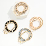 Wholesale chain Bead Bracelet Set combining polished link chain bracelet stretch