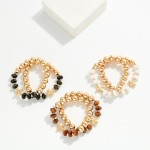 Wholesale cross Charm Beaded Bracelet Set pairing chunky polished metal ball bea
