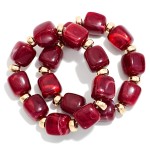 Wholesale chunky Marbled Resin Bead Stretch Bracelet oversized cube beads swirle