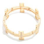 Wholesale mixed Metal Cross Stretch Bracelet series cross links beaded inlay con
