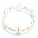 Wholesale mixed Metal Cross Stretch Bracelet series cross links beaded inlay con