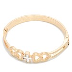 Wholesale mixed Metal Cross Hinged Bangle Bracelet polished band open link small