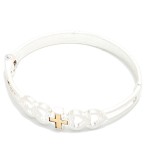Wholesale mixed Metal Cross Hinged Bangle Bracelet polished band open link small