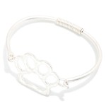 Wholesale paw Print Wire Bangle Bracelet open paw print set into slim wire band