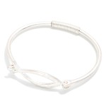 Wholesale faith Fish Wire Bangle Bracelet open Christian fish symbol at center s