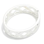 Wholesale lattice Cutout Hinged Bangle Bracelet band open crisscross pattern fra