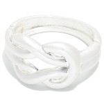 Wholesale knot Hinged Bangle Bracelet sculptural knotted brushed band hinged ope