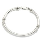 Wholesale polished Tube Hinged Bangle Bracelet smooth rounded profile ribbed acc