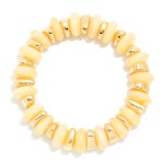 Wholesale beaded Stretch Bracelet stacked chunky rondelle beads polished metal s